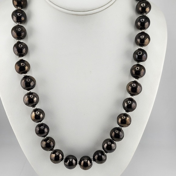 Jewelry - Darkened Bronze Color Bead Necklace